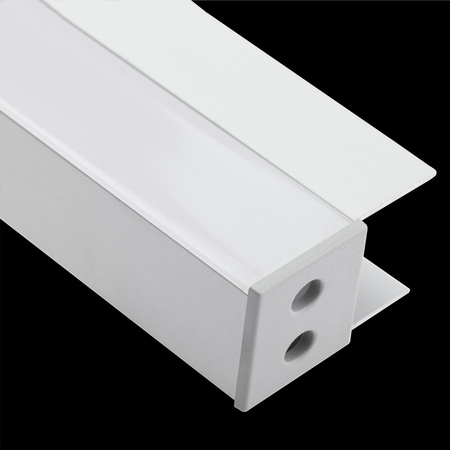 Aluminium-Anodierter Möbelprofil für LED-Streifen KM48 mit Milchglasabdeckung und Endkappen, 1m Silber LUMILED