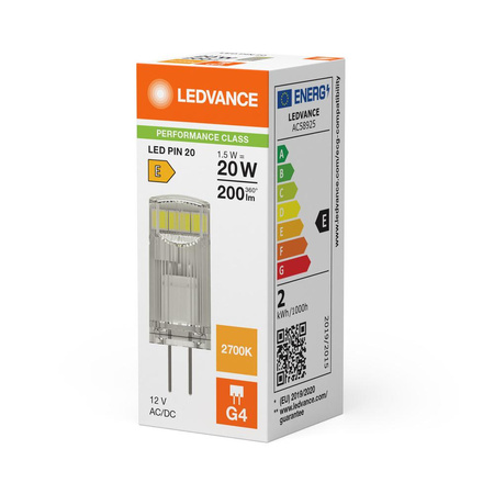 LED-Kapsel-Glühbirne G4 1.5W = 20W 200lm 2700K Warm 320° 12V Ledvance