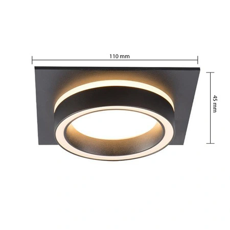 Masterled Halogen Spot GX53 Quadratisch Schwarz Matt Arcadio Unterputzmontage