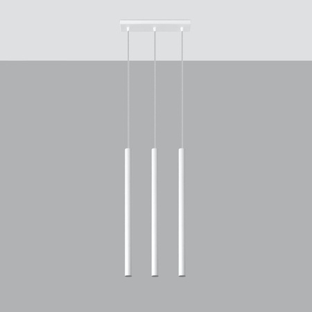 PASTELO 3 3xG9 abgehängte Deckenleuchte Minimalistisch Weiß SOLLUX