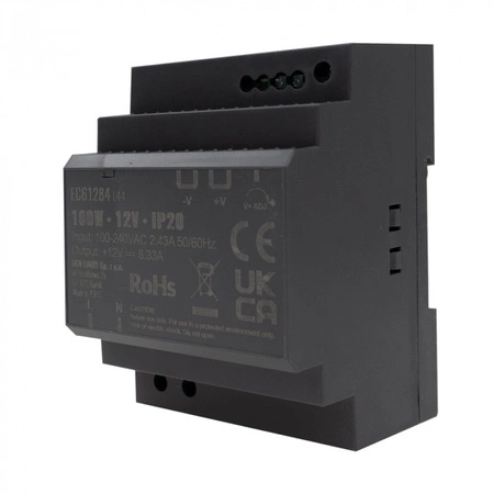 DIN-Schienen-Netzteil für LED-Streifen 100W 12V 8,33A IP20 PREMIUM Ecolight