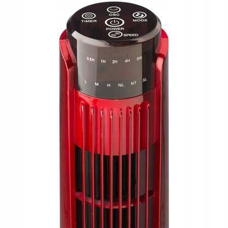 Säulenventilator Röhrenluftzirkulator Standventilator Rot 92 cm 45 W + Fernbedienung