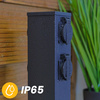 Gartenpfosten IBERI Outdoor Standing 230V 40cm 4x Netzsteckdose LUMILED