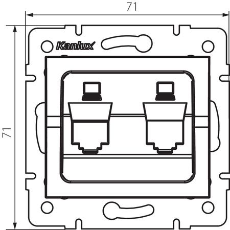 RJ45 Internet Steckdosenadapter Quadratisch Schwarz LOGI Kanlux