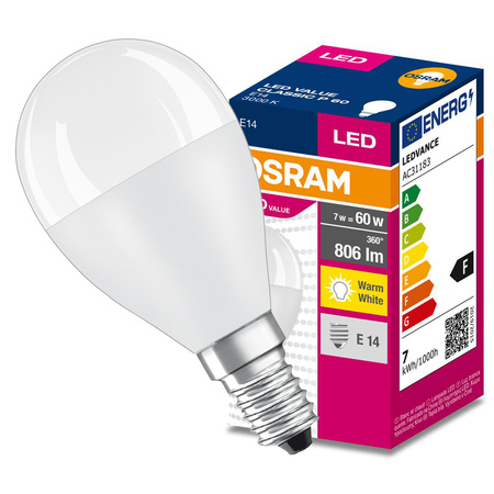 LED Leuchtmittel E14 7W = 60W 806lm 3000K Warm 200° OSRAM VALUE