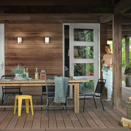 PYTHON 3.8W Bewegungsmelder LED Gartenlampe 2700K Warm IP44 Silber PHILIPS