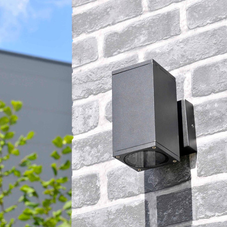 Wandleuchte Außenfassadenleuchte 12W GU10 Schwarz IP54 Morris Sanico Goldlux