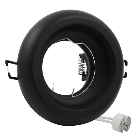 Helios GOLDLUX (Polux) Gips-Deckeneinbauleuchte rund mattschwarz MR16