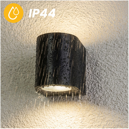 Wandleuchte Außen GU10, Garten-Wandleuchte Schwarz ALLIUM LUMILED