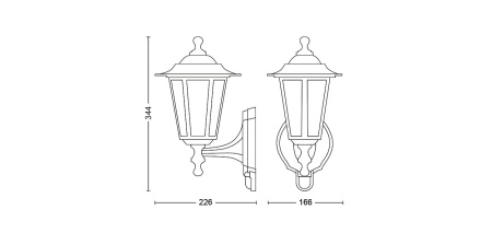 Gartenleuchte LED Wandleuchte PEKING myGarden E27 IP44 Aufwärtslaterne mit Dämmerungssensor Schwarz PHILIPS