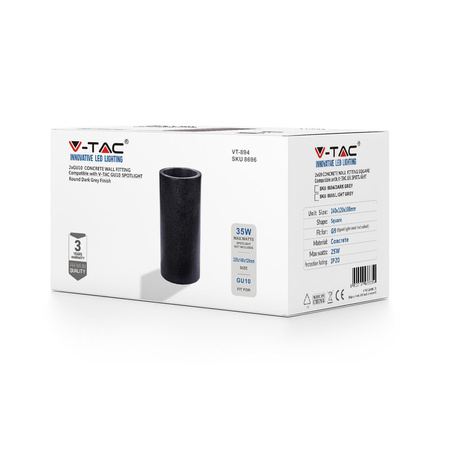 LED-Wandleuchte GU10 Beton-Fassadenleuchte Dunkelgrau Tuba IP20 VT-894 V-TAC