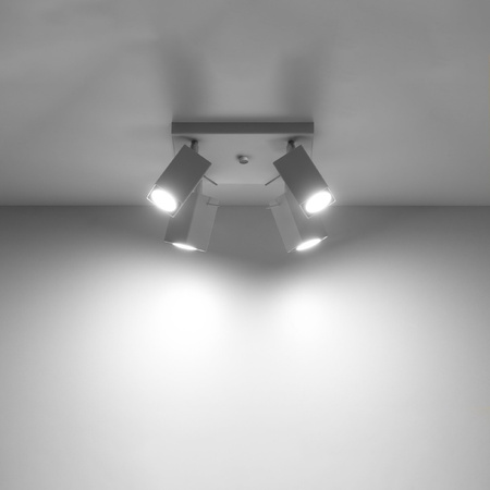 MERIDA 4xGU10 Reflektor Halogenstrahler Beweglich Quadratisch 25x25 Weiß SOLLUX