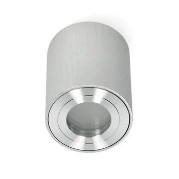 Aufbauleuchte HALOGEN Wasserdicht Aluminium SPOT TUBE 95mm IP44 Chrom AQUARIUS RUND Kobi