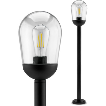 Außengartenlampe E27 Schwarz POST 100cm OVALIS LUMILED