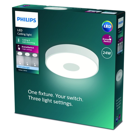 LED Plafond Deckenleuchte 24W 2800lm 4000K SceneSwitch Weiß Coiner Philips