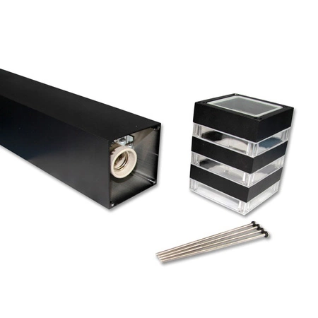 Gartenlampe für den Außenbereich E27 Schwarzer Pfosten quadratisch 50 cm