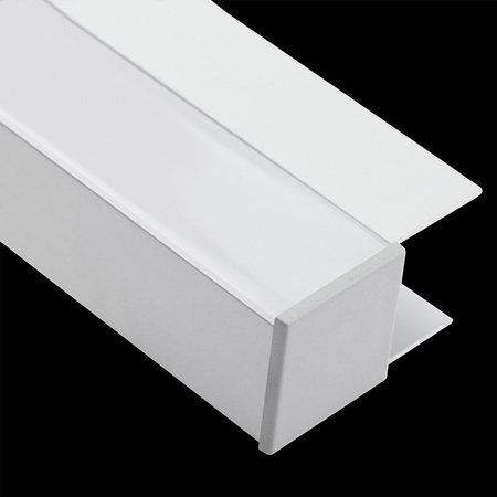 Aluminium-Anodierter Möbelprofil für LED-Streifen KM48 mit Milchglasabdeckung und Endkappen, 2m Silber LUMILED