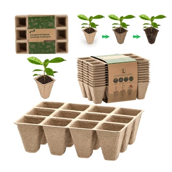 Satz von 10x Torf Palette 3x4 15,5 x 11,5 cm für Seedling Seeding Quilting Biologisch abbaubar Quadrat
