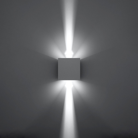 Außenanbauleuchte LUCA LED 6W 3000K IP54 Wandleuchte oben/unten Würfel weiß SOLLUX