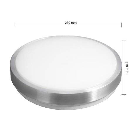 LED Deckenleuchte 2xE27 mit SOLEN Mikrowellensensor rund silber