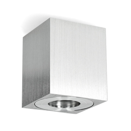 Aufbauleuchte HALOGEN Wasserdicht Aluminium SPOT TUBE 95mm IP44 Chrom AQUARIUS SQUARE Kobi