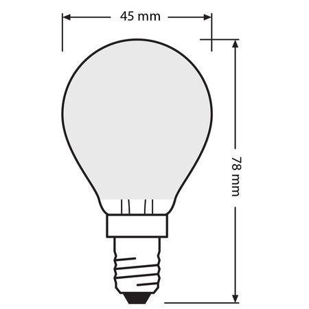 E14 P45 LED Lampe 4W = 40W 470lm 2700K Warm 300° OSRAM STAR Filament