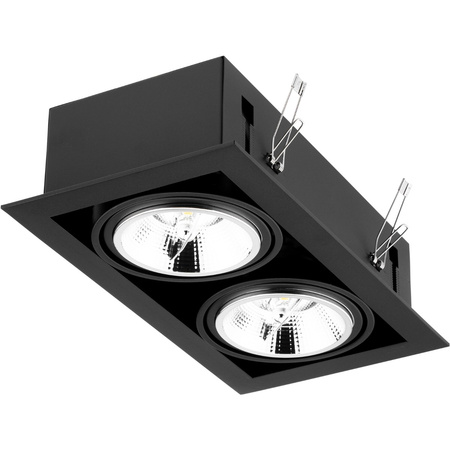 Einbaustrahler 2x GU10, ES111 Einbauspot HALOGEN Rechteck beweglich Schwarz CANIS LUMILED