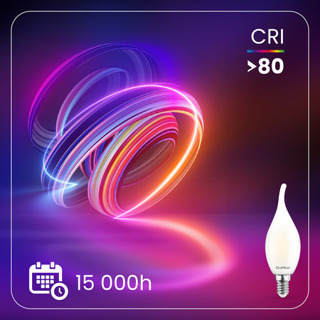 6x LED Lampen E14, Glühbirne Flame B35 7W = 60W 806lm 360° 3000K warm Milch Glühfaden LUMILED