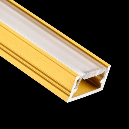 Aluminiumprofil MINI für LED-Streifen mit Klarglasabdeckung, 1m Gold LUMILED