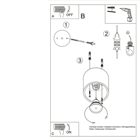 Deckenanbauleuchte ORBIS 1 Spot Tuba GU10 Gold Minimalist SOLLUX