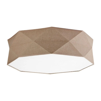 KANTOOR NATURE Deckenaufbauleuchten Deckenleuchte Rund Weiß und Beige Leinen 60cm 15W 4xE27 6195 TK Lighting
