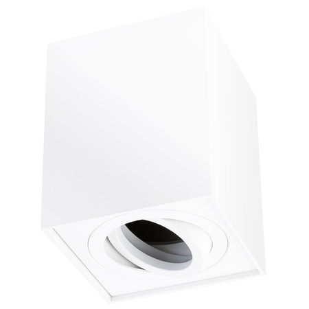 Halogen-Aufbauleuchte GU10, Aufbauspot 115mm beweglich Quadrat Weiß AMAT-L LUMILED