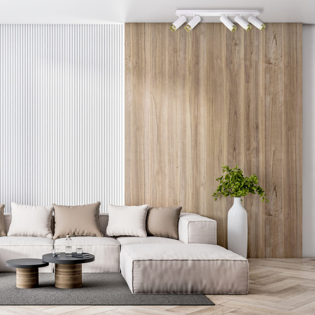 Wand- und Deckenstrahler Leuchte 5x GU10 Weißgold FADO Sanico Goldlux