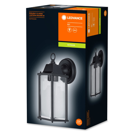 Outdoor-Gartenwandleuchte E27 LATERNE zum DOWNLOAD Schwarze Endura-Laterne LEDVANCE