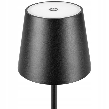 LED Tischlampe 3W 200lm 4000K neutralweiß Wiederaufladbar Schule Nachtlicht Dimmbar Ein/Aus Schalter Schwarz Solio Masterled