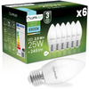 6x LED Lampen E27, Glühbirne B35 2.5W = 25W 249lm 180° 6500K kalt LUMILED