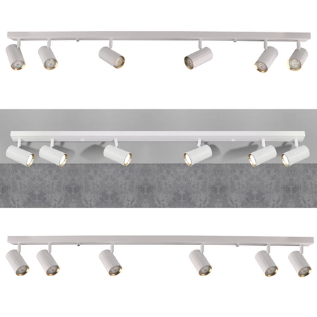 Wand- und Deckenstrahlerleuchte 6x GU10 Weißgold NICEA Sanico Goldlux