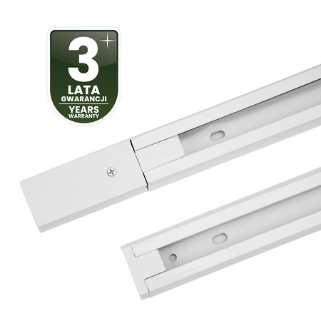 1-Phasen Stromschiene Aluminium, Schiene für Schieneinstrahler 100cm Weiß LUMILED