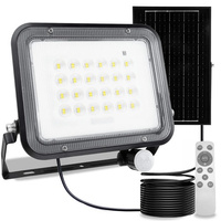 Solar LED Halogenstrahler 100W Gartenlampe 4000K IP65 PIR Bewegungsmelder + Fernbedienung FULGOR LUMILED