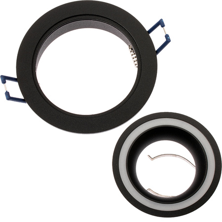 Glas-Einbaustrahler GU10, Einbauspot HALOGEN Runde Fest Schwarz TRIBUS LUMILED