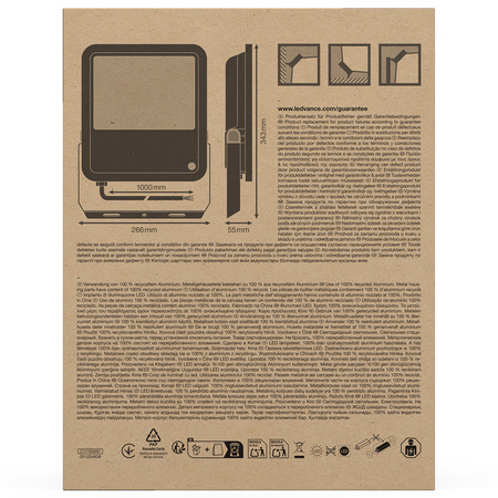 LED-Flutlicht 100W 15000lm 4000K IP66 Schwarz Mit Dämmerungssensor LEDVANCE Flutlicht