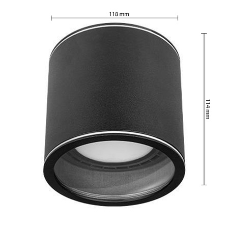 Aufputz Halogen Tuba Reflektor Spot GU10 Rund Schwarz Masterled