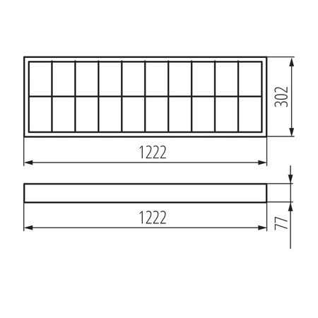 LED T8 120x30cm G13 Rechteckige Anbauleuchte Weiß Kanlux