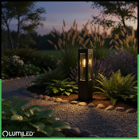 Gartenleuchte E27, Außenstehleuchte Pollerleuchte 50cm TILIA LUMILED