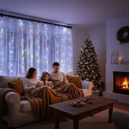 LED-Vorhang USB 5V 300xLED auf Fernbedienung RGB LVT