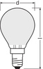 LED-Lampe P45 Ball E14 2.2W = 40W 470lm 2700K Warm 330° 214lm/W CLASSIC ENERGY EFFICIENCY Osram