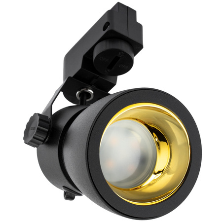 GU10 GOLDI Schienenleuchte Schwarz und Gold für einphasige Stromschienen