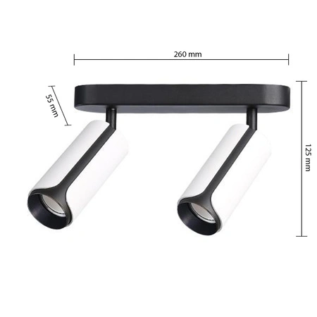 Spot Tuba Deckenleuchte Reflektor Halogenleuchte 2x GU10 Moving Black White Sento Masterled