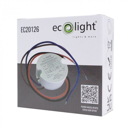 Einspeisung FI60 für LED-Streifen 10W 12V 0.83A Hermetisch IP67 Ecolight