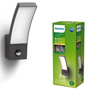 Gartenleuchte LED Wandleuchte SPLAY IR myGarden 12W 4000K IP44 mit Bewegungs- und Dämmerungssensor Anthrazit PHILIPS